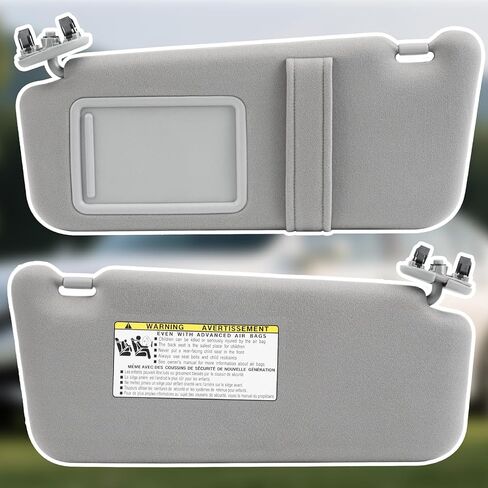 Left Driver Side Sun Visor Fits for Toyota Camry 2007 2008 2009 2010 2011 Replacement Number 74320-06780-B0 0400230506B0 (Gray) in Saudi Arabia
