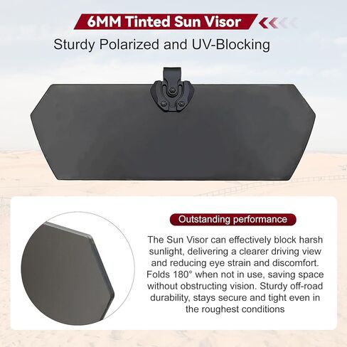UTV Sun Visor with The Protective Film for 1.25" - 2" Roll Bar Cage Compatible with Can am Defender Maverick X3, for Polaris Ranger RZR 1000 XP Turbo, for Kawasaki Mule Pioneer 1000 YXZ Teryx in Kuwait
