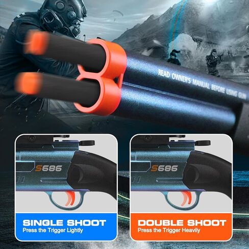 Double Barrel Soft Bullet Shotgun Soft Dart Blaster, with 40 Soft Darts, Foam Blaster with Scope for 14+ Years Old in Saudi Arabia