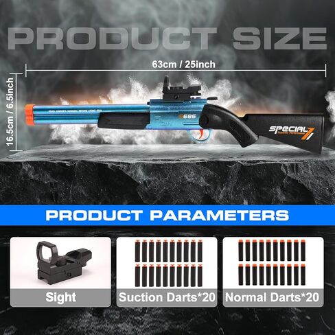 Double Barrel Soft Bullet Shotgun Soft Dart Blaster, with 40 Soft Darts, Foam Blaster with Scope for 14+ Years Old in Saudi Arabia