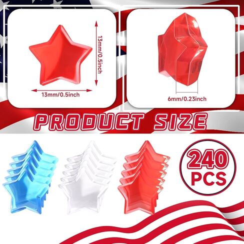 500 Piece Patriotic Star Gems, 4th of July Vase Filler Decorations Red White Blue Star Gems for Memorial Day Independence Day Table Scatter Crafts Decor in Kuwait