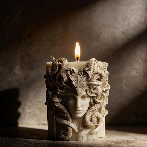 Medusa Candle Mold, Resin Casting Silicone Molds for Candle Making Aromatherapy, DIY Handmade Wax Soap & Home Decoration Gypsum Clay Craft in Kuwait