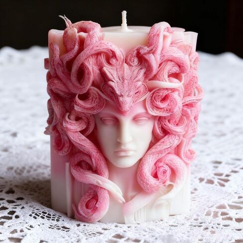 Medusa Candle Mold, Resin Casting Silicone Molds for Candle Making Aromatherapy, DIY Handmade Wax Soap & Home Decoration Gypsum Clay Craft in Kuwait