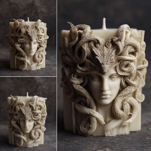 Medusa Candle Mold, Resin Casting Silicone Molds for Candle Making Aromatherapy, DIY Handmade Wax Soap & Home Decoration Gypsum Clay Craft in Kuwait