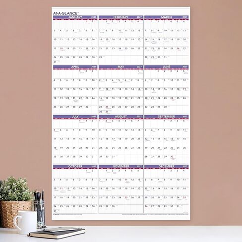 AT-A-GLANCE 2027 Wall Calendar, Monthly, 24" x 36", Full Year View (PM122827) in Kuwait