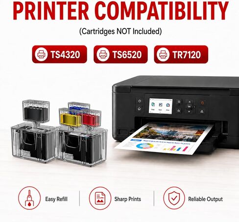 PG-295XL CL-286XL Ink Refill Kit for Canon PG-295 CL-286 PG-295XL CL-286XL Ink Cartridges Compatible for 295XL 286XL Compatible with TS4320 TS6520 TR7120 Printer Ink (12-Pack, 6BK/2C/2M/2Y) in Saudi Arabia