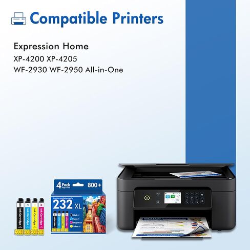 Remanufactured Replacement for 232XL XP-4200 Ink Cartridges Combo Pack for Epson Printer XP 4200 XP4200 XP4205 Workforce WF-2950 XP-4205 WF-2930 (4 Pack-KCMY) in Kuwait