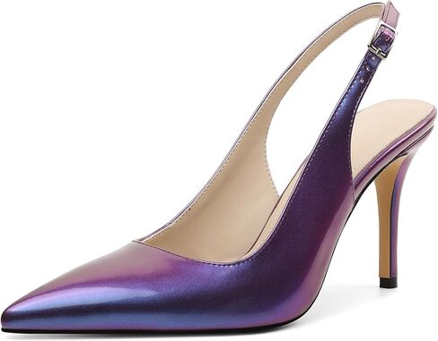 SAMMITOP Women's Pointed Toe Slingback Pumps Buckle Strap High Heels Stilettos Slip On Party Prom Dress Shoes 3.5 Inch in Saudi Arabia