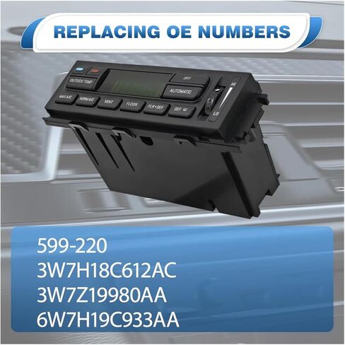 26 دبابيس لوحة مفاتيح تكييف هواء السيارة ABS ومعدن أسود 3W7H18C612AC متوافق مع فورد جراند ماركيز 2003-2004 فيكتوريا 2003-2011 in Kuwait