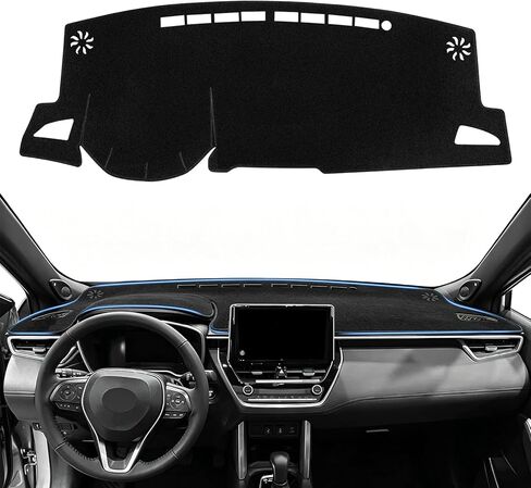 غطاء داش لسيارة Toyota Corolla Cross Accessories 2022-2025 2026 غطاء لوحة القيادة حصيرة ظلة من الشمس لا وهج الأشعة فوق البنفسجية حامي وسادة داخلية غير قابلة للانزلاق (أسود) in Kuwait