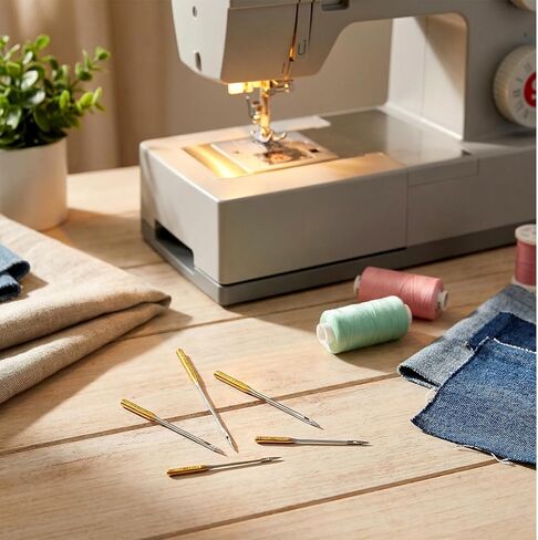 50 PCS Universal Sewing Machine Needle 9, 11, 14, 16, 18 Large Eye Sewing Machine Bright Color, Regular Point SewingNeedles in Kuwait