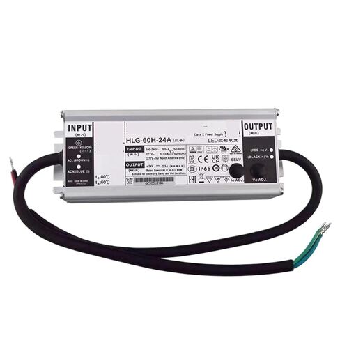 1 قطعة HLG-60H-24A 24VDC 2.5A مقاوم للماء IP65 تصنيف PFC وظيفة 60 واط ثابت in Kuwait