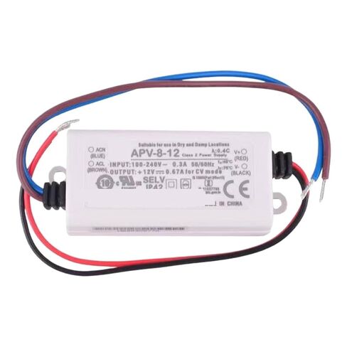 1 قطعة APV-8-12 12 فولت 8 واط إخراج واحد الجهد المستمر تحويل التيار الكهربائي LED سائق in Kuwait