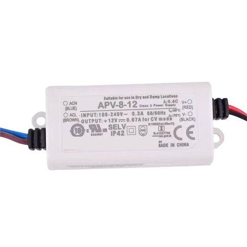 1 قطعة APV-8-12 12 فولت 8 واط إخراج واحد الجهد المستمر تحويل التيار الكهربائي LED سائق in Kuwait
