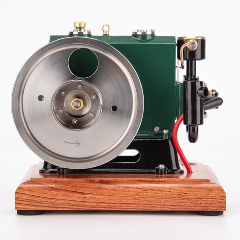 1/8 Scale 3.6CC Mini Vintage Single Cylinder 4-Stroke Working Engine Model, Realistic Mechanical Engine for Hobbyists and Collectors, Gifts for Men (Wooden Base RTR Version) in Kuwait