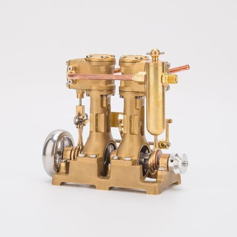 نموذج محرك بخاري صغير RW-L2 (بدون غلاية)، محرك بخاري ترددي V4 رباعي الأسطوانات للقوارب مقاس 90-150 سم، دوران للأمام/العكسي، مجموعة الهندسة التعليمية، هدية RTR له in Kuwait