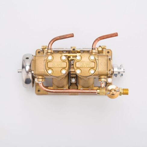 نموذج محرك بخاري صغير RW-L2 (بدون غلاية)، محرك بخاري ترددي V4 رباعي الأسطوانات للقوارب مقاس 90-150 سم، دوران للأمام/العكسي، مجموعة الهندسة التعليمية، هدية RTR له in Kuwait