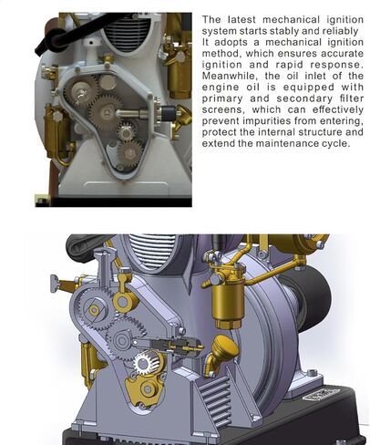 Engine Model Kit That Works, 185-Type Micro Single-Cylinder 4-Stroke Air Cooling Mechanical Ignition Engine Model for Classic Vintage Tractor, Science Ornaments, Gifts for Dad in Kuwait