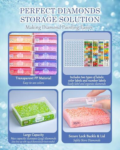 ForeverYoung 3-in-1 Diamond Art Tray Set, Diamond Art Storage Containers, Tray & Rack All-in-One with Top Tool Storage & Anti-Tip Stability, Diamond Painting Accessories and Tools (3 Packs, 60 PCS) in Saudi Arabia