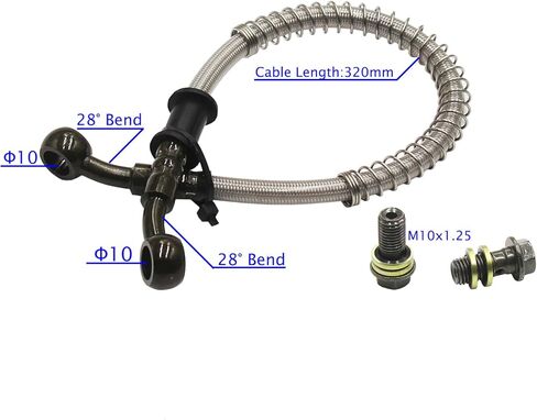 10mm 320mm 12.6 INCH Braided Hydraulic Oil Cooler Brake Cable Hose Line PIT PRO Dirt Bike ATV Quad Go Kart Dune Buggy in Kuwait