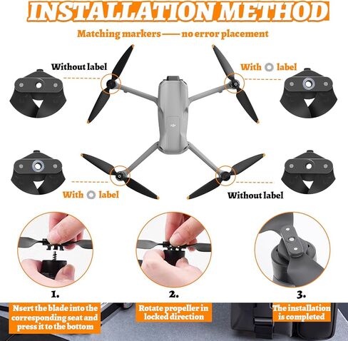 8 قطعة مراوح لـ DJI Air 3/Air 3S، شفرة المروحة منخفضة الضوضاء، 8747F الدعائم أجنحة استبدال شفرات الملحقات in Kuwait