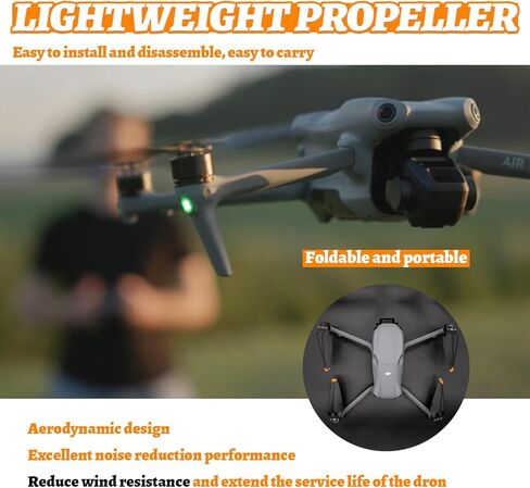 8 قطعة مراوح لـ DJI Air 3/Air 3S، شفرة المروحة منخفضة الضوضاء، 8747F الدعائم أجنحة استبدال شفرات الملحقات in Kuwait