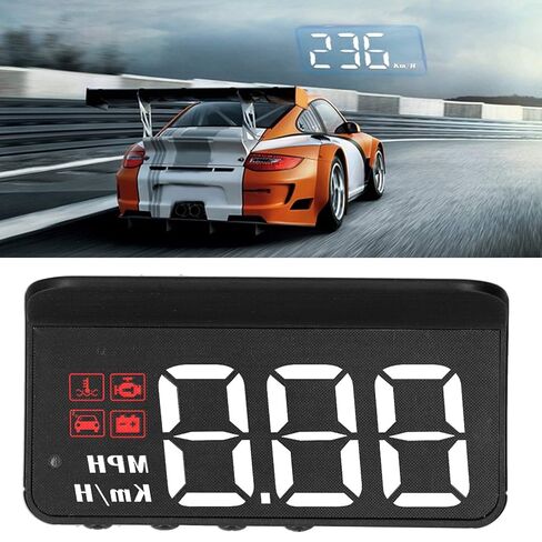 شاشة Obd2 HUD، جهاز عرض على الزجاج الأمامي مع مقياس متعدد الوظائف، عداد السرعة في الوقت الحقيقي، إنذار القيادة للتعب الزائد، متوافق مع معظم أنواع البنزين في الولايات المتحدة و2008+ في عام 2004+ in Kuwait
