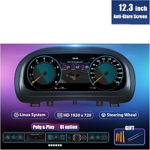 Carcluster 12.3''Lcd Digital Dashboard Cluster Compatible For VW Golf 4 Jetta MK4 Bora 1997-2005 Years Virtual Instrument Panel Cockpit in Saudi Arabia
