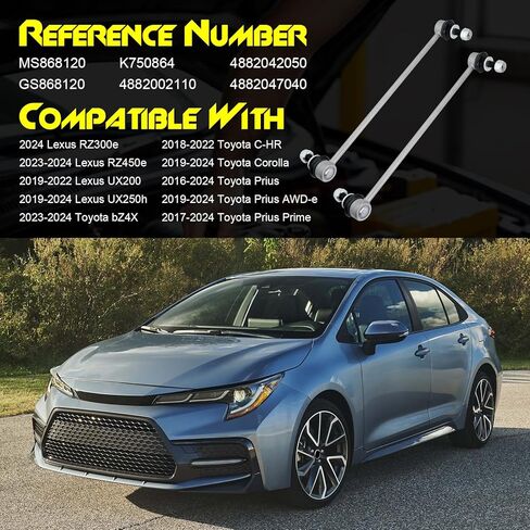 2 Pcs Zinc Nickel Alloy Front Stabilizer Sway Bar Links, Compatible with Toyota Corolla 2019-2024, Prius 2016-2024, C-HR 2018-2022, bZ4X, Prius AWD-e, Prius Prime & Lexus RZ300e, RZ450e, UX200, UX250h in Kuwait