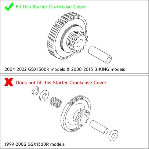TCMT Engine Starter Crankcase Cover Fit For Suzuki Hayabusa GSX1300R 2004-2024 GSX1300BK B-KING 2008-2013 11382-24F20 in Kuwait