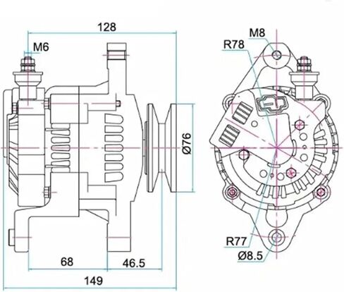 27060-78300-71 24V Alternator for 7fg30 Forklift Parts 1002114100 1002114101 Fits 5FD-23 5FD-28 1Z 11Z parts in Saudi Arabia