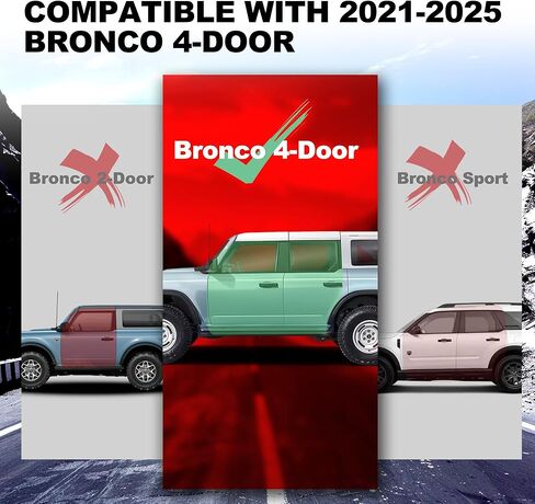 Dermon Original Platform Style Running Boards for 2021-2024 Bronco 4 Doors Accessories (Not fit Bronco Sport) Pedals Side Step Bar Side Steps Rock Rail Aluminum + ABS Black in Saudi Arabia