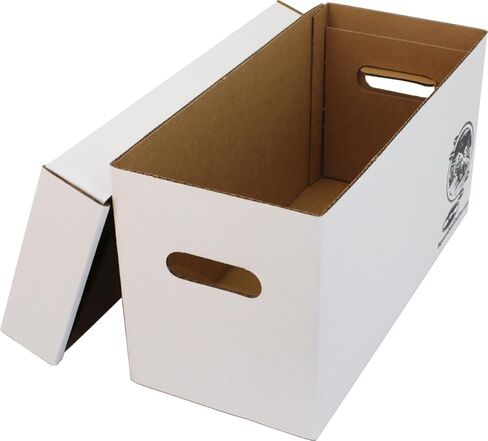 Square Deal Recordings & Supplies 7" 45rpm Vinyl Record Storage Box - Heavy Duty Cardboard with Removable Lid - Holds up to 200 7" Records - 10 Boxes #07BC09HD in Kuwait