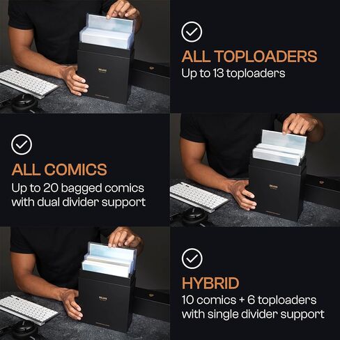 GRAIL Comic Book Travel Case, Fits Toploaders & Comics, Hard Shell Carrying Case with Top-Opening Access, Modern & Silver Age, 2-Pack in Kuwait