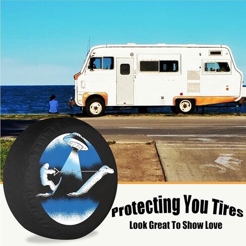 غطاء إطار احتياطي مضحك Bigfoot Water Ski RV ملحقات التخييم للإطارات الاحتياطية مانعة لتسرب الماء والغبار عالمية لمقطورة فان SUV السفر مقطورة 12 "13" 14 "15" 16 "17 بوصة in Kuwait