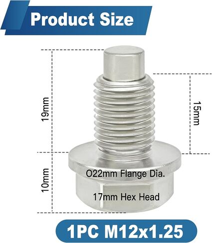 1 قطعة M12x1.25 الفولاذ المقاوم للصدأ المغناطيسي زيت المحرك قابس التصريف صالح تويوتا كورولا 4 عداء كامري هايلاندر بريوس RAV4 سيينا تاكوما فينزا ياريس لكزس نيسان إنفينيتي جون دير 90341-12012 11128-01M00 in Kuwait