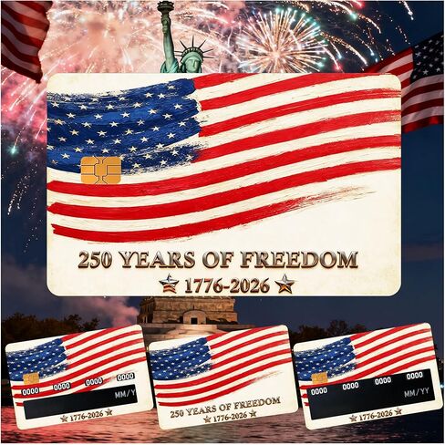 Nydia 250 Years American Anniversary Debit Credit Card Skin,4Pack USA Flag Eagle Wrap Card Sticker, Anti-Wrinkling Removable Waterproof Patriotic Card Stickers for Cards Cover Transportation in Saudi Arabia
