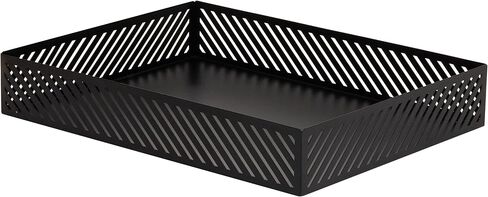 صينية ورق معدنية بحجم الحروف من مايند ريدر، منظم مستندات سطح المكتب مع وسادات مضادة للانزلاق، صينية ملحقات مكتب المكتب، معدن، أسود in Kuwait