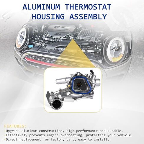 Engine Coolant Thermostat Housing Assembly Compatible with 2011-2016 Mini Cooper, 2011-2017 Cooper Countryman, 2013-2016 Cooper Paceman 1.6L L4, Replace 11538674895, 11537647751, 11537588876 in Kuwait