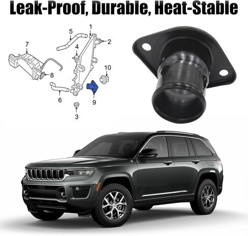 Engine Coolant Thermostat Housing 53021536AC Fits Ram 1500 Style 2004-2008, WK/WH Series 2003-2022 - Compatible with 5.7L V8 HEMI, 6.1L SRT8, 6.4L Engines in Saudi Arabia