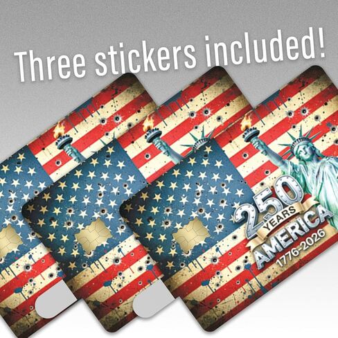 USA 250th Anniversary Credit Card Skin 3 Pack 1776 2026 American Flag Patriotic Wallet Sticker Debit Card Cover Vinyl Peel Stick Card Decal Gift Idea CCS056 in Kuwait
