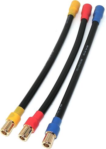 3 عبوات من وصلات تمديد ذكر إلى أنثى مقاس 8 مم لقلعة RC XLX2 ESC Speed ​​Run، سلك سيليكون 8 AWG، 7 بوصة in Kuwait