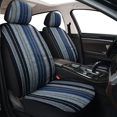 أغطية مقاعد السيارة من Baja Saddle Blanket، واقيات المقاعد الأمامية المنسوجة المخططة من Boho، أغطية داخلية قابلة للتنفس وقابلة للغسل، مناسبة لمعظم السيارات والشاحنات وسيارات الدفع الرباعي، متوافقة مع الوسائد الهوائية، زهرة، 8 قطع. in Kuwait