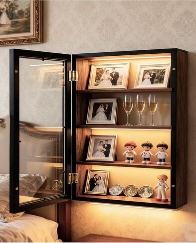 إطارات صناديق ظلال مقاس 11x16، صندوق ظلال كبير مع أرفف، علبة عرض صندوق ذاكرة عميقة مع رف متحرك لحفلات الزفاف التذكارية (أسود) in Saudi Arabia