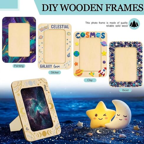 إطار صور خشبي مقاس 4x6 DIY، إطار غير مكتمل مع طبقة واقية للصور. مثالي لعيد الأم، وحفلات أعياد الميلاد، وعيد الأب، والذكرى السنوية لعيد الحب in Kuwait