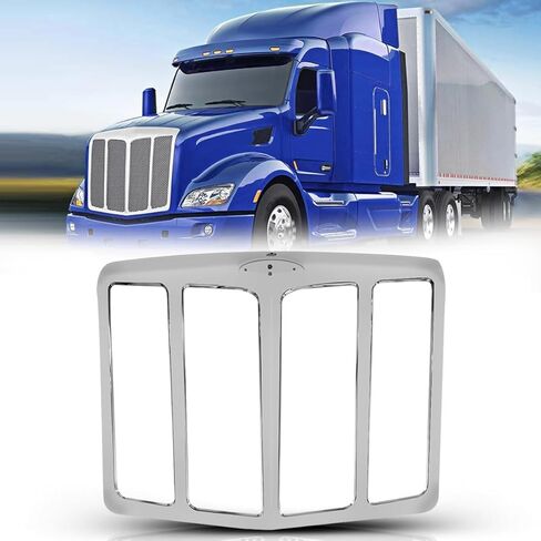 Chrome Front Hood Radiator Replacement Grille Surround fit for 2013-2022 Peterbilt 579 (Without Bug Screen) in Kuwait