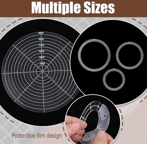 6pcs Circle Stencils, 1/2/3/4/5/6 Inch Circle Templates for Quilting with Binder Hinged Rings, Round Sewing Quilting Stencils for DIY Crafts & Sewing in Kuwait