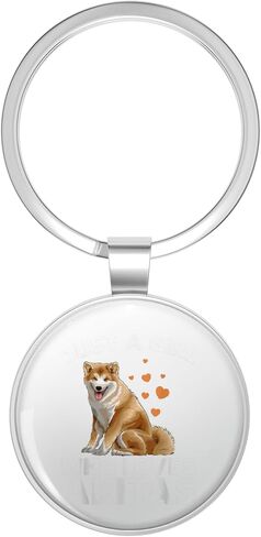 Akita Inu Dog Key Chain Stainless Steel Keychain with Ring in Kuwait