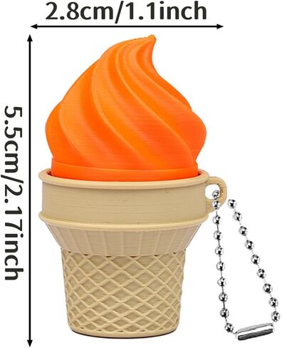 4 Pieces Ice Cream Clicker Fidget Toy Keychain - Mechanical Button Finger Clicker for Stress Relief, Sensory, and Pass Time - Keyring for Home, Office, Travel - Ideal Gift for Adults in Saudi Arabia