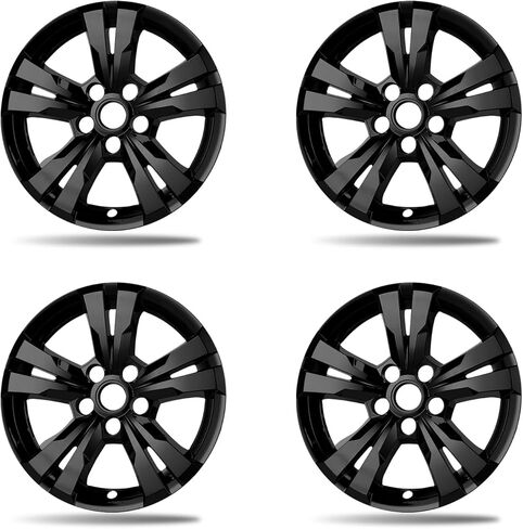 17 Inch Black Wheel Skins Compatible with 2010-2017 Chevrolet Equinox, Fits OEM 17" Factory 5 Double-Spoke Alloy Wheels #23406147, OEM Style Snap-On Wheel Covers 4-Pack in Kuwait